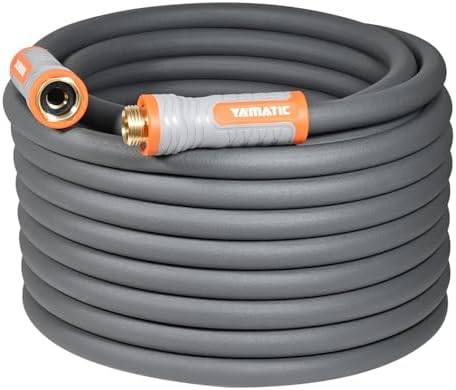 YAMATIC Flexible Garden Hose 5/8" x 50ft, 360° Swivel Handle, Burst 600 PSI by YAMATIC
