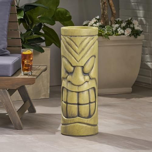 Stone Statue Urn Planter, 24 Inch, Antique Green - Image 4