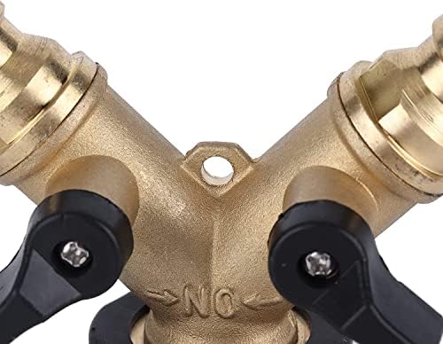2 Way Brass Hose Adapter, Garden Hose Y Valve Connectors Copper Hose Splitter, Double Pass Hose Splitter - Image 3