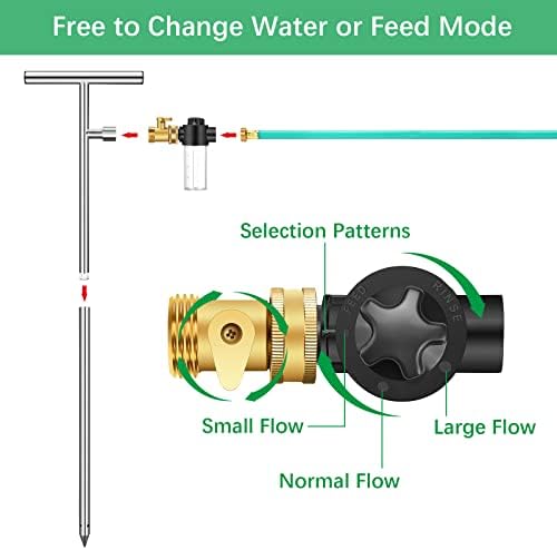 Root Feeder Deep Root Watering Tool with Fertilizer Dispenser Tree Watering Spike Watering Wand Irrigation System,for Plants Trees Bushes Shrubs Made of Stainless Steel with Shut Off Valve T Handle - Image 5