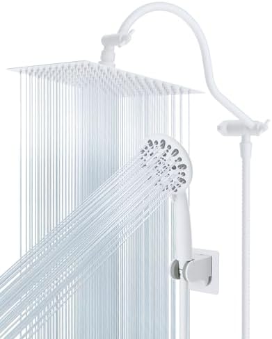 Hibbent All Metal High Pressure Rainfall 10'' Shower Head with Handheld by Hibbent