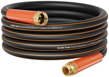 Giraffe Tools Garden Hose 25ft x 3/4", Heavy Duty Water Hose, Flexible, Hybrid Lightweight Hose, Male to Female Fittings, Burst 600 PSI by GiraffeTools