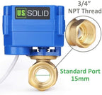 U.S. Solid Motorized Ball Valve- 3/4" Brass Ball Valve with Standard Port, 9-24V AC/DC and 2 Wire Auto Return Setup (Pack of 12) - Image 7