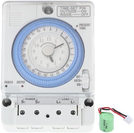 Mechanical Timer Automatic 24 Hours Low Power Consumption Time Switch Water Heaters Breeding 100‑240VAC by Miskall