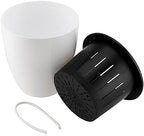 5 Pack 7 Inch Self Watering Plant Pots, White Plastic Self Watering Flower Pots with Visual Water Level Window, Self Watering Planter for Indoor Plants, Herb, African Violet, Succulent - Image 4