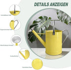 6.5L Beige Durable Galvanized Steel Watering Can - Rust-Resistant Rust-Proof Metal Pot with Removable Long Spout & Movable Ergonomic Handle for Indoor Outdoor Plants, Garden Lawn Flowers - Image 3