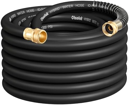 Heavy Duty Garden Hose 50 ft x 5/8", 5-Layer Hybrid Water Hose by otnofok