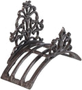 MyGift Wall Mounted Garden Hose Holder, Decorative Vintage French Floral Scrollwork hose Reel Hanger, Dark Coffee Cast Iron Water Hose Storage Rack by MyGiftHome