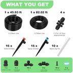 128FT Drip Irrigation System Kit, Automatic Garden Watering Kit with 1/2 Inch Hose & 1/4 Inch Distribution Tubing & Accessories for Yard, Lawn, Greenhouse, Raised Bed, Patio & Outdoor Plants - Image 2