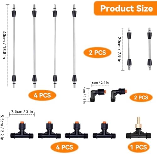 Metal 6 Nozzles Sprayer Boom Wand with 3 Flow Rate Nozzle Tips-Wide-Coverage Agricultural & Lawn Spray Attachment for Tractors/UTVs - Image 6