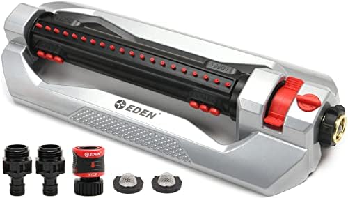Eden Heavy Duty Oscillating Sprinkler and 7-Pattern Thumb Control Nozzle Bundle W/Quick Connect Starter Sets - Image 2