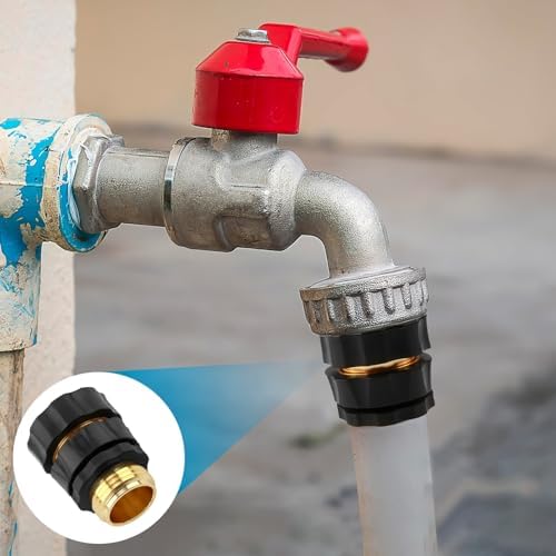 Quick Connect Hose Fittings Male and Female Set, 3/4 Inch Water Hose Connector with Rubberized Grips, Aluminum Garden Hose Fitting Quick Connector for Garden Kitchen(4 Sets) - Image 3