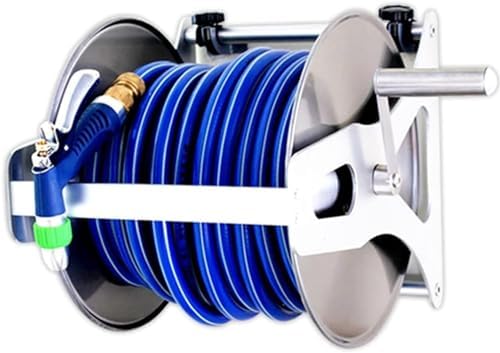 Outdoor Hose Holder Storage, Portable/Wall Hose Reel Set,Heavy Duty Garden Hose Reel with Flexible 2/1" PVC Rubber Hose, Home Hose Storage Solution (Color : 10m) by CHIPEL