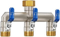 3-Way Garden Hose Splitter, Heavy-Duty Brass, 3/4" GHT, (Blue) by Yayamz