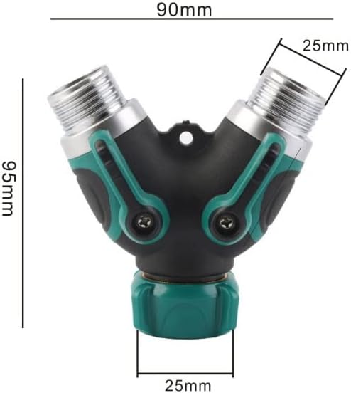 Metal Garden Hose Splitter, 2 Way Y Hose Connector, Easy Grip Splitter, 2 Way Garden Hose Splitter with 2 Valves - Image 2