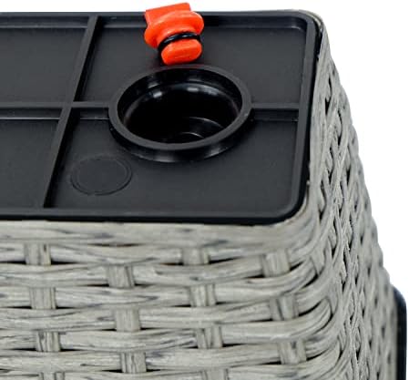 Planters, Self-Watering Rectangle Wicker, 2-Pack, 23 Inch, Gray - Image 7