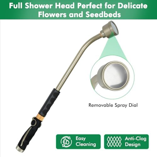 RESTMO Long Watering Wand, 24 Inches Gentle Soft Full Shower Sprayer Wand - Image 4