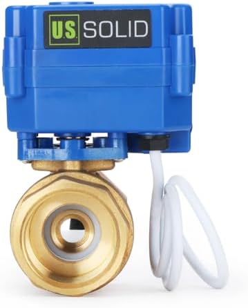 U.S. Solid Motorized Ball Valve- 1" Brass Ball Valve with Standard Port, 9-24V AC/DC and 2 Wire Auto Return Setup, Normally Open by USSolid