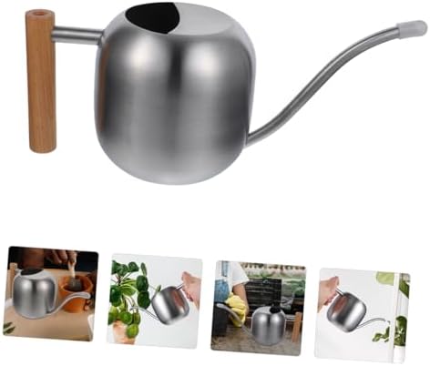 Mikikit Small Stainless Steel Watering Can with Long Spout for Indoor Plants Garden Kettle Tool with Handle Practical Sprinkling Can for Office and Home Gardening - Image 7