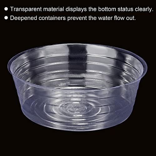 MECCANIXITY Plant Pot Saucer 12 Inch Plastic Round Flower Drip Tray for Indoor Outdoor, Clear Pack of 20 - Image 4