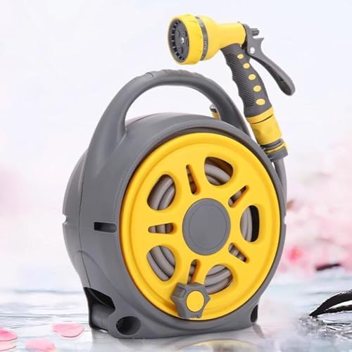 Garden Hose Reel Cart With Spray Gun, Portable Retractable Water Hose Reel For Outdoor Irrigation And Car Washing, 15m PVC Hose(Hose Cart+16m+5m Pipe) - Image 4