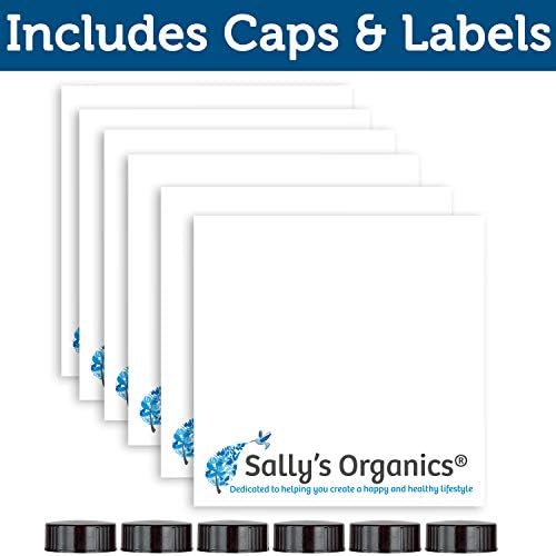 Sally's Organics Empty Amber Glass Spray Bottle - Large 16 oz Refillable Container for Essential Oils, Cleaning Products, or Aromatherapy - Black Trigger Sprayer w/Mist and Stream Settings - 6 Pack - Image 3