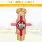 12 Pack Hose Bibb Brass Ball Valve, 1/2" Male NPT Inlet x 3/4" Male GHT Threaded Garden Hose Outlet Connector, 1/4-Turn Sillcock Water Spigot Hose Bibb Valve (1/2" x 3/4") - Image 6