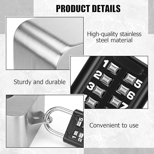 Frienda 4 Sets Outdoor Faucet Lock Hose Bib Spigot Lock,Square,Silver - Image 3