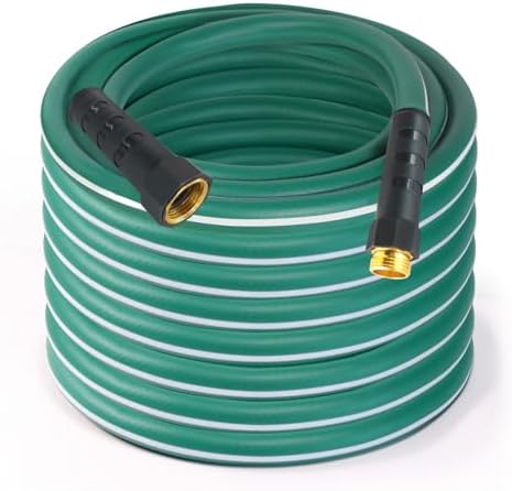 5/8 in. Heavy-Duty Garden Hose – Flexible, Expandable, Durable, Leak-Free & Lightweight | All-Weather Water Hose with Crush-Resistant Fittings – Green/White (25ft) by Unknown