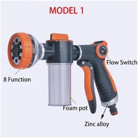 Garden Hose Foam Nozzle, 8 Spray Patterns, 3-grade foam control - Image 3