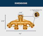 Morvat Brass 4 Way Splitter Garden Hose Hexagonal Connector with Shut Off Valves & Mount Kit PLUS Electronic Garden Hose Timer with Rain Delay for Outdoor Yard Irrigation, Plus Teflon Tape & Washers - Image 4