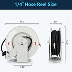 Grease Hose Reel 1/4" x 50', Retractable Dual-Arm Steel Reel - Image 2