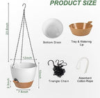 12 Inch Self Watering Hanging Planters for Indoor Outdoor Plants, 1 Pack - Image 3