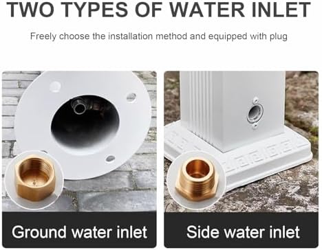 Outdoor Faucet with Hose Holder, Freestanding Vertical Garden Water Column, Decorative Water Feature, Fountain, Hydrant for Yard (White)(74cm/29.1in) - Image 4
