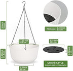 Dexceder 11.2 Inch Self Watering Hanging Planter (2 Pack, White) - Image 3