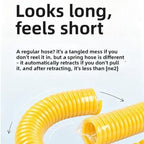 Retractable Coil Garden Hose with Rotating Spray Nozzle for Car Wash Patio - Image 3
