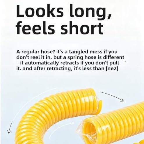 Retractable Coil Garden Hose with Rotating Spray Nozzle for Car Wash Patio - Image 3