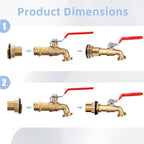 Tujoe 3 Set Brass Rain Barrel Spigot, Rain Faucet Kit for Tanks - Image 6