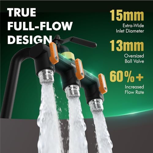 Restmo 3 Way Garden Hose Splitter Heavy Duty 100% Metal Body - Image 2