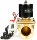 U.S. Solid Smart WiFi Brass Solenoid Valve, 2", 110V AC, Normally Closed, App Remote Control for Water Systems & Automation by USSolid