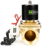 U.S. Solid Smart WiFi Brass Solenoid Valve, 2", 110V AC, Normally Closed, App Remote Control for Water Systems & Automation by USSolid