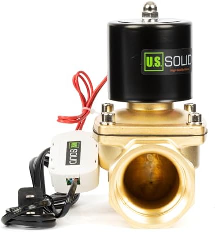 U.S. Solid Smart WiFi Brass Solenoid Valve, 2", 110V AC, Normally Closed, App Remote Control for Water Systems & Automation by USSolid