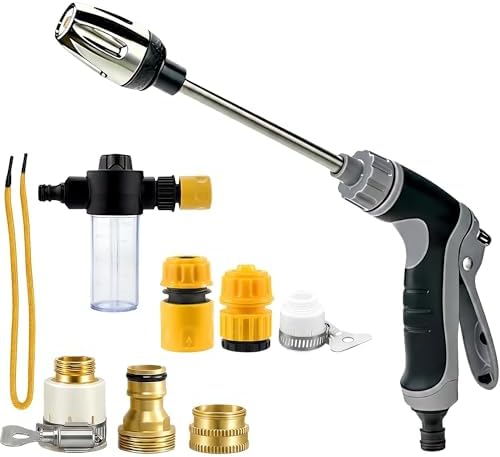 Power Blasters Water Hose Nozzle, High Pressure Sprayer with Soap Dispenser, 3 Spray Modes 360° Rotating Pressure Washer Nozzle for Garden Hose, Car Washing, Yard Patio Pets by Unknown