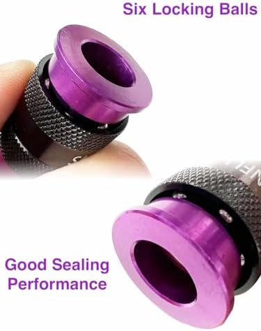 SANFU Air Hose Fittings, Aluminum AMT Universal Air Coupler and I/M Industrial Type Air Plug Kit, 1/4 Inch Threads Size, 1/4 Inch Body Size, 29 Pieces Air Compressor Accessories Fittings Kit(Purple) - Image 5