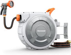 Retractable Garden Hose Reel, 1/2 Inch 150FT Wall Mounted Heavy Duty Garden Hose Reel with 9 Patterns Nozzle, Any Length Lock, Upgraded Slow Return System and 180°Swivel Metal Bracket (1/2" 150FT) by Unknown