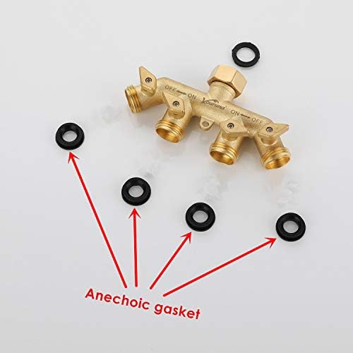Premium Heavy Duty Brass 4 Way Garden Hose Splitter Improved, NPT3/4" Copper Four Outlet Faucet Diverter Valve, Outdoor Garden Manifold Adapter Connector (4-way) - Image 5