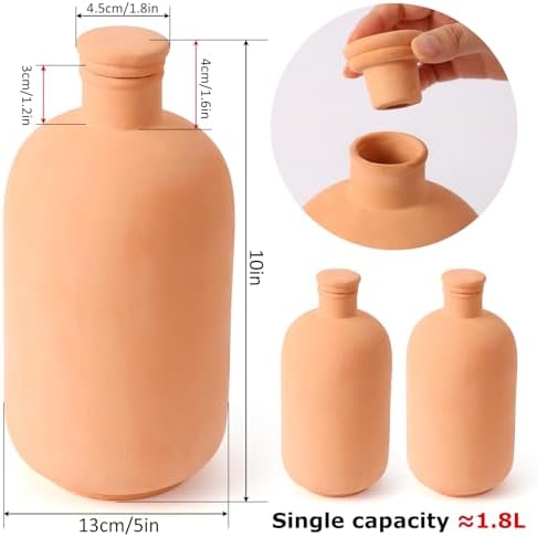 2pcs large Plant Watering Globes Ollas 10×5×5inch 61oz Terracotta Watering Pot Self Watering Planter Terra Cotta Clay Watering Spikes for Indoor Outdoor Plants Indoor Outdoor Large Reservoir Bulbs - Image 2
