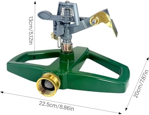 Yard Sprinklers Pulsating Impact 360° Rotating Automatic Sprinkler for Yard with Metal Base Large Area Irrigation Sprinkle for Garden Covers Up to 4 500 Sq. Ft Lawn Sprinkler - Image 2