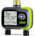 Sprinkler Timer, Brass Inlet Programmable Watering Timer for Garden Hose Fits 3/4” US Faucet, Outdoor Auto& Manual Hose Timer w/Rain Delay& Lock, Dirp Irrigation for Lawn, Yard, 2 Outlets by Evernexta