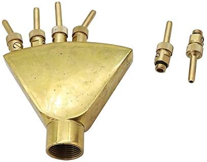 Garden Hose Quick Connect 1 Pc 1 Inch Brass Adjustable Phoenix Tail Scattering Fountain Nozzle with Sperately Valve Garden Landscape Ornamental Sprinkler (Color : 1 inch) - Image 4